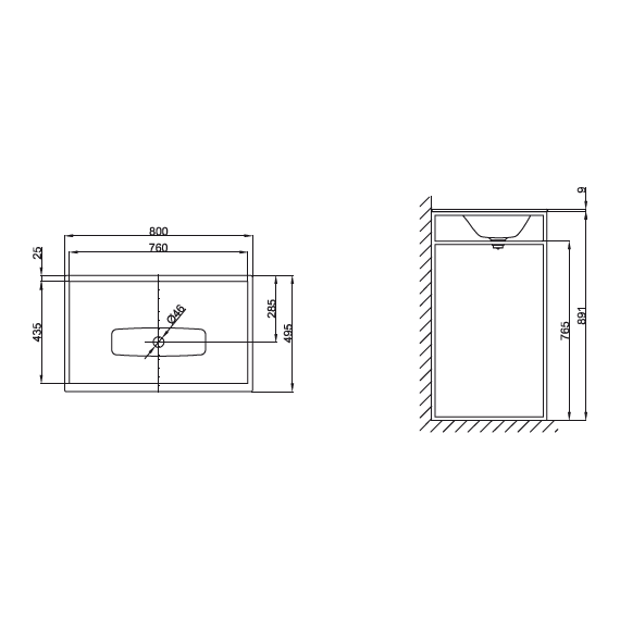 Раковина с каркасом Bette Lux Shape 80 см A171-000 HLW1 фото 3