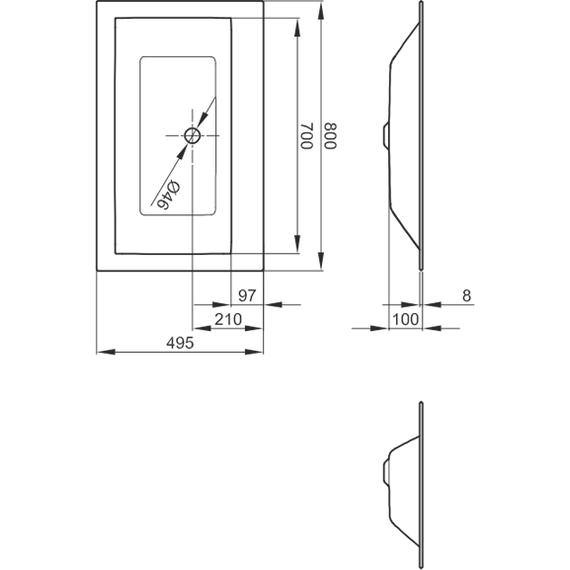Раковина подвесная Bette Lux Loft Ornament 80 см A230-000 SWV4A фото 2
