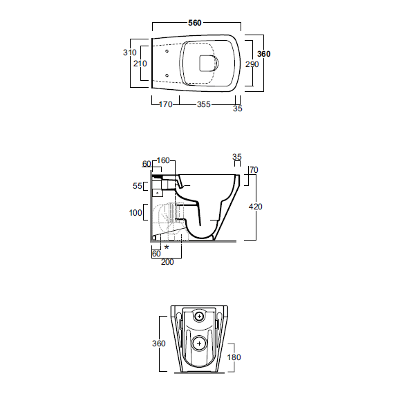 Унитаз приставной безободковый Simas Baden Baden BB01bi фото 5