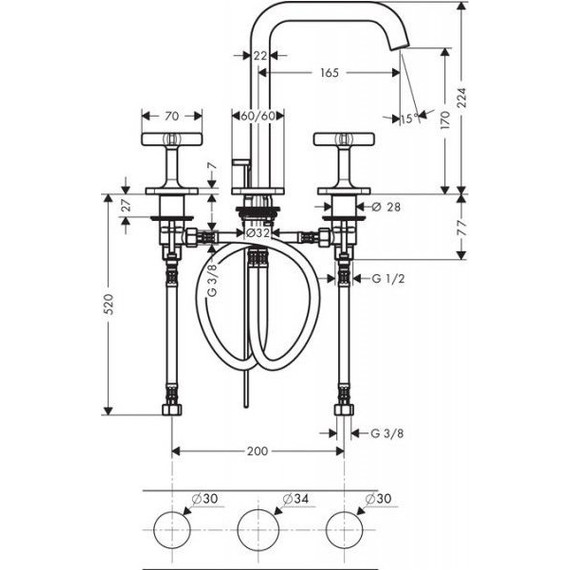 Смеситель для раковины Axor Citterio E 36108000 фото 4