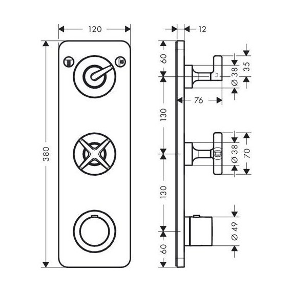 Смеситель для душа с термостатом Axor Citterio E 36703000 - 4 Смеситель для душа с термостатом Axor Citterio E 36703000 фото 4
