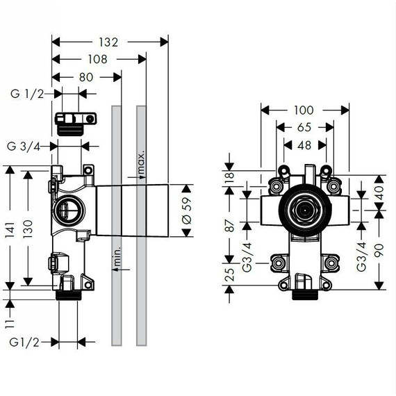 Скрытая часть Axor ShowerCollection 36770180 - 2 Скрытая часть Axor ShowerCollection 36770180 фото 2
