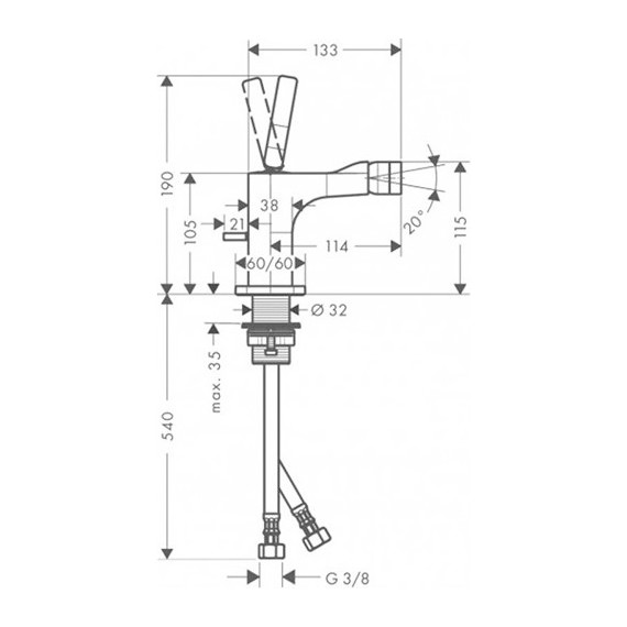 Смеситель для биде Axor Citterio E 36120000 фото 3