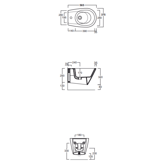 Биде подвесное Simas Gambassi GA19bi*1 - 6 Биде подвесное Simas Gambassi GA19bi*1 фото 6