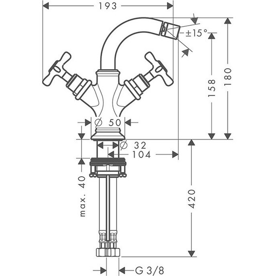 Смеситель для биде Axor Montreux 16520000 фото 2