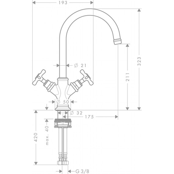 Смеситель для раковины Axor Montreux 16502000 фото 3