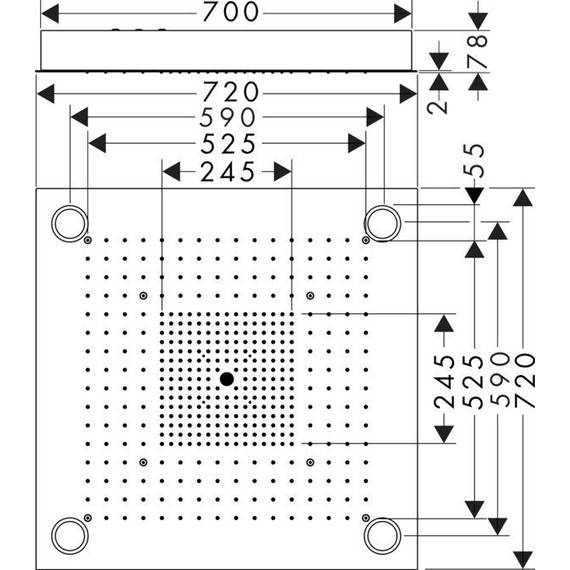 Верхний душ Axor ShowerCollection ShowerHeaven 10627800, 720х720 мм, латунь фото 6
