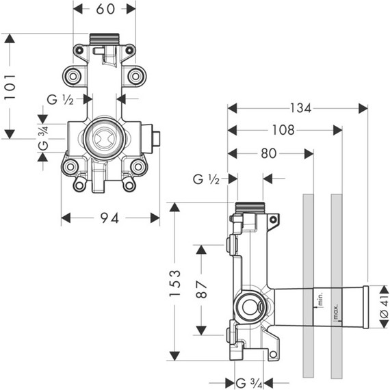 Скрытая часть Axor ShowerCollection 28486180 - 2 Скрытая часть Axor ShowerCollection 28486180 фото 2