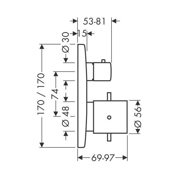 Смеситель для ванны с термостатом Axor Starck 10726000 фото 2
