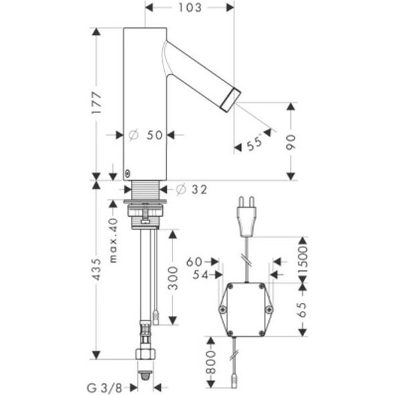 Смеситель для раковины электронный Axor Starck 10145000 фото 2
