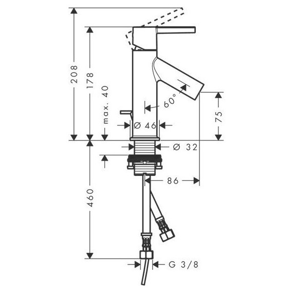 Смеситель для раковины Axor Starck 10102000 фото 5