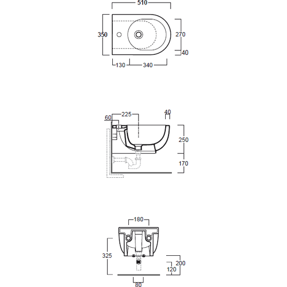 Биде подвесное Simas E-Line EL19bi*1 фото 7