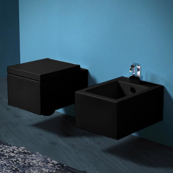 Унитаз подвесной Simas Frozen FZ18nero, Цвет производителя: чёрный фото 2