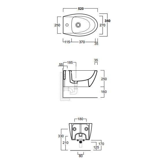 Биде подвесное Simas Lft Spazio LFT19 nero*1 фото 4