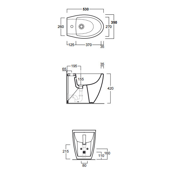 Биде напольное Simas Lft Spazio LFT21 nero*1 фото 3