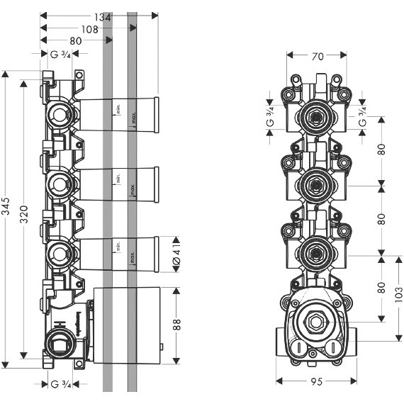 Скрытая часть Axor ShowerSolutions 10750180 - 2 Скрытая часть Axor ShowerSolutions 10750180 фото 2