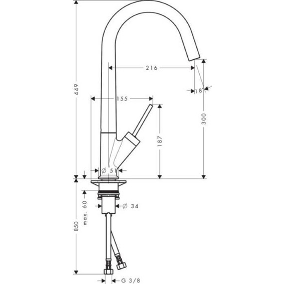 Смеситель для кухни Axor Starck 10822000 фото 5