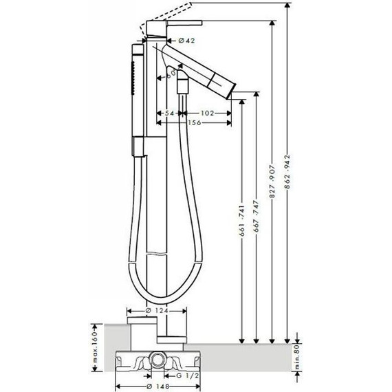 Смеситель для ванны Axor Starck 10455000 фото 4