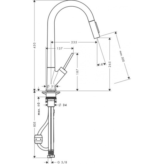 Смеситель для кухни Axor Starck 10821000 фото 4