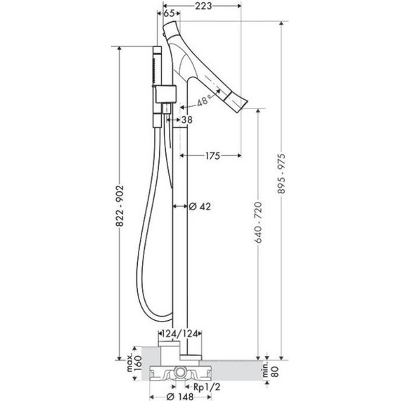 Смеситель для ванны с термостатом Axor Starck Organic 12016000 фото 5