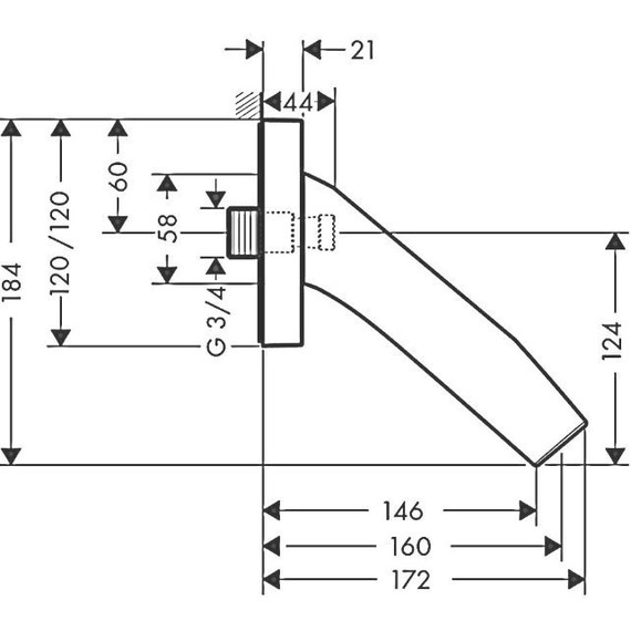 Излив для ванны Axor Starck Organic 12417000 - 2 Излив для ванны Axor Starck Organic 12417000 фото 2
