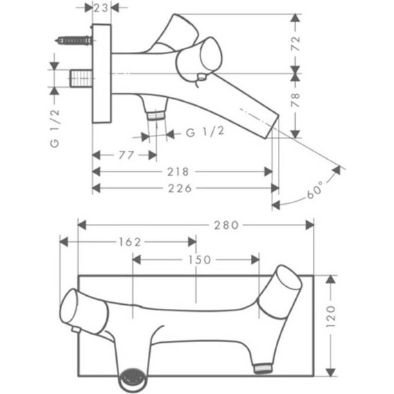 Смеситель для ванны с термостатом Axor Starck Organic 12410000 фото 6