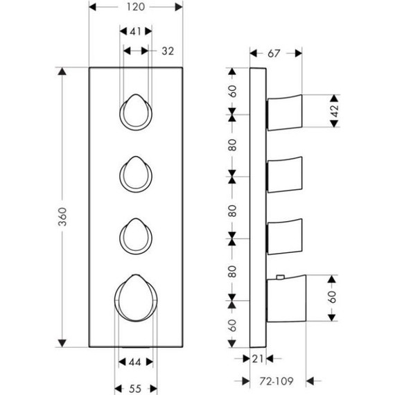 Смеситель для душа с термостатом Axor Starck Organic 12717000 фото 4