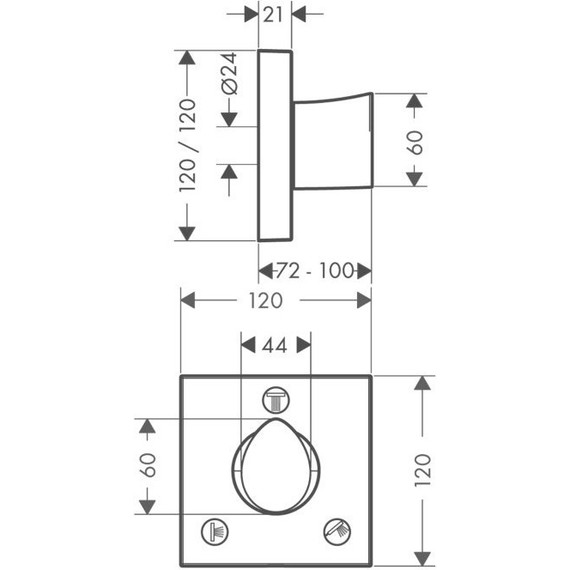 Переключатель на 3 положения Axor Starck Organic 12731000 - 3 Переключатель на 3 положения Axor Starck Organic 12731000 фото 3