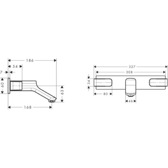 Смеситель для раковины настенный Axor Urquiola 11042000 фото 6