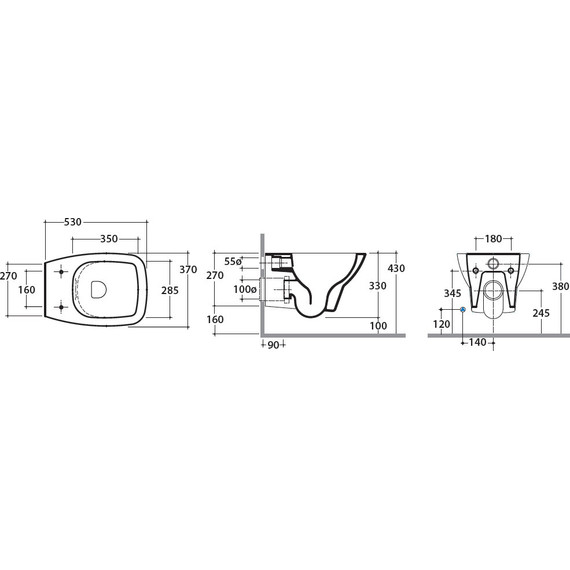 Унитаз подвесной безободковый Globo Daily DAS03.BI фото 6