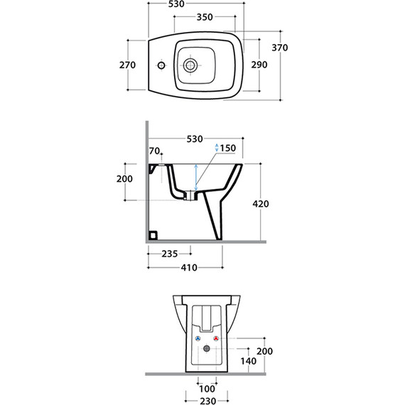 Биде напольное Globo Daily DA010.BI*1 фото 5