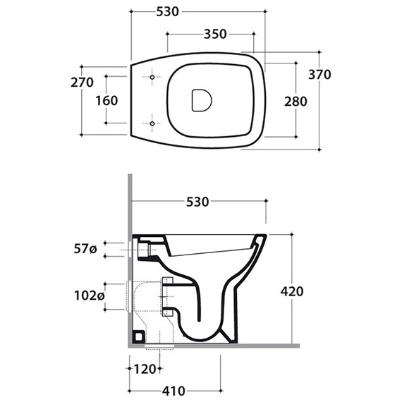 Унитаз приставной Globo Daily DA002.BI фото 7
