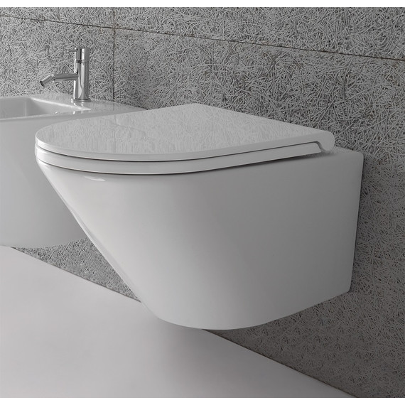 Унитаз подвесной безободковый Globo Forty3 FOS05.BI фото 3