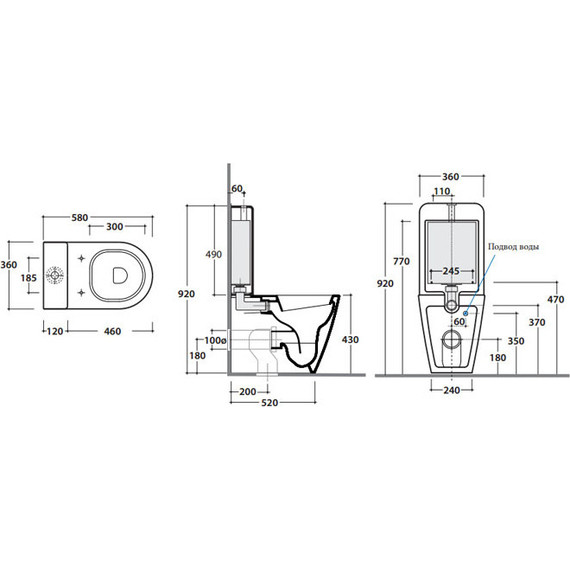 Унитаз-компакт Globo Forty3 FO003.BI, Цвет производителя: белый фото 5