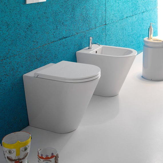 Унитаз приставной Globo Forty3 FO002.BI, глубина 520 мм фото 3