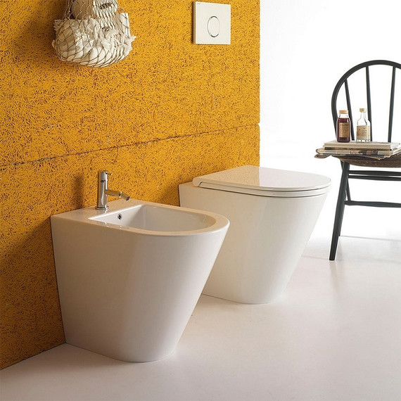 Унитаз приставной Globo Forty3 FO002.BI, глубина 520 мм фото 5