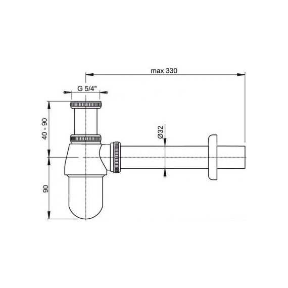 Сифон для умывальника AlcaPlast A431 DN32 - 2 Сифон для умывальника AlcaPlast A431 DN32 фото 2