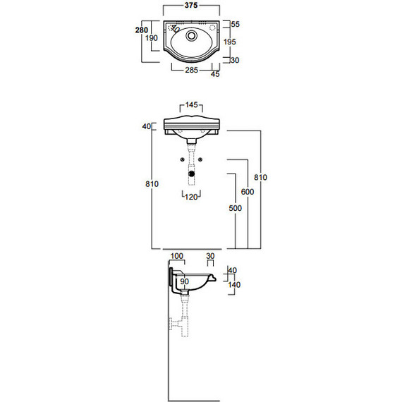 Раковина подвесная Simas Arcade 35 см AR035bi - 3 Раковина подвесная Simas Arcade 35 см AR035bi фото 3
