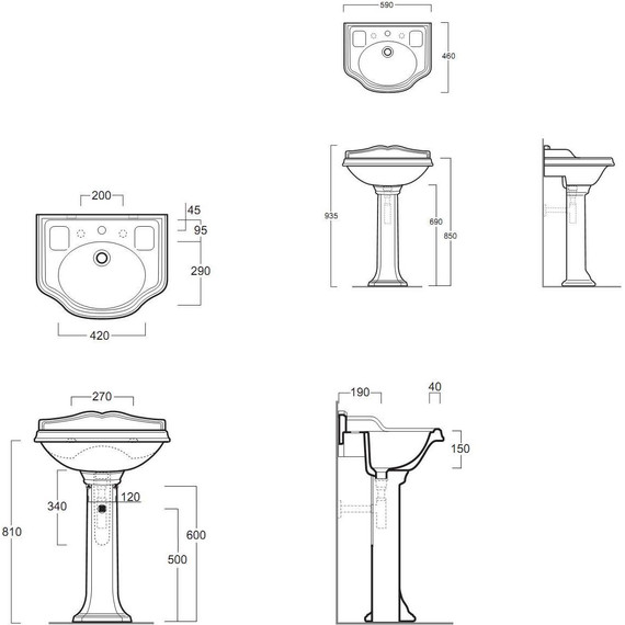 Раковина с пьедесталом Simas Arcade 60 см AR814bi*3 фото 4