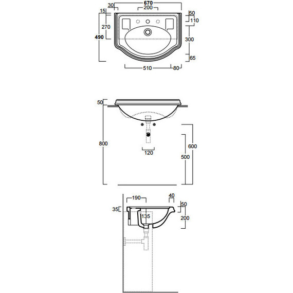 Раковина врезная на столешницу Simas Arcade 65 см AR835bi*1 фото 5