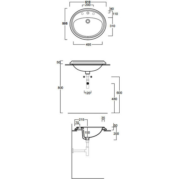 Раковина врезная на столешницу Simas Arcade 60 см AR859bi*3 фото 2