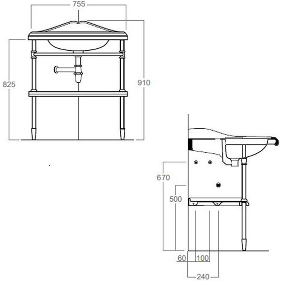 Раковина с консолью Simas Arcade 57 см AR884bi*1 - 5 Раковина с консолью Simas Arcade 57 см AR884bi*1 фото 5