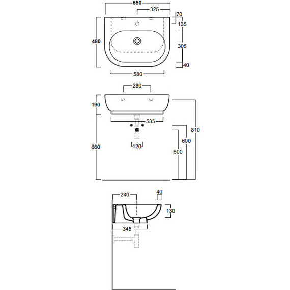 Раковина подвесная Simas E-Line 65 см EL10bi*0 - 6 Раковина подвесная Simas E-Line 65 см EL10bi*0 фото 6