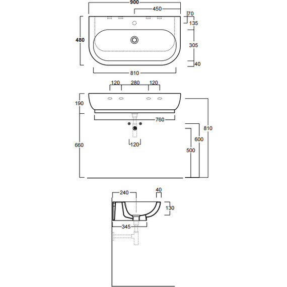 Раковина подвесная Simas E-Line 90 см EL11bi*0 - 6 Раковина подвесная Simas E-Line 90 см EL11bi*0 фото 6