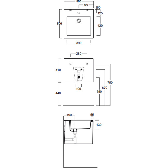 Раковина подвесная Simas Frozen 50 см FZ13nero*0 фото 2