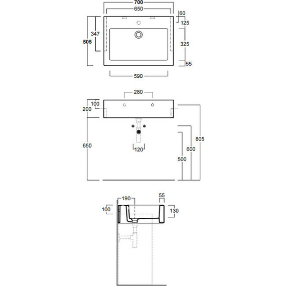 Раковина врезная на столешницу Simas Frozen 70 см FZ15bi*1 - 4 Раковина врезная на столешницу Simas Frozen 70 см FZ15bi*1 фото 4