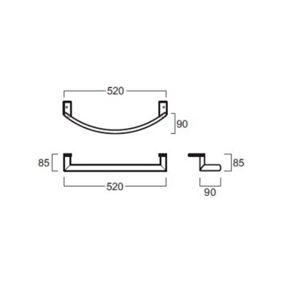 Полотенцедержатель для раковины Simas Lft Spazio 50 см LFT A5cr фото 2