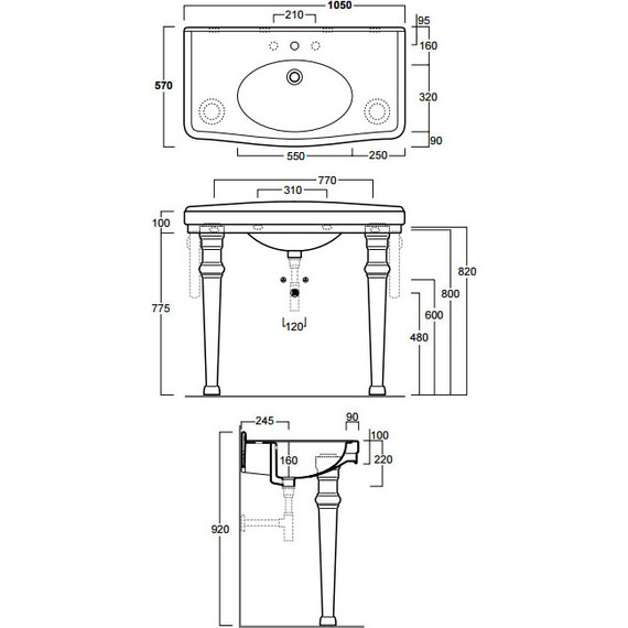 Раковина на ножках Simas Londra 105 см LO934bi*1 - 4 Раковина на ножках Simas Londra 105 см LO934bi*1 фото 4