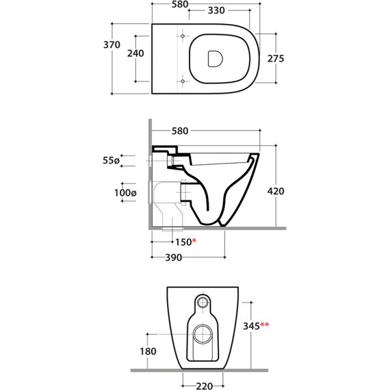 Унитаз приставной Globo Stockholm LA001.BI фото 5