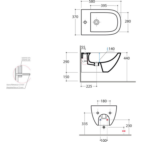 Биде подвесное Globo Stockholm LAS09.BI*1 фото 6
